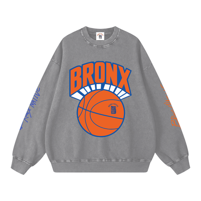 Bronx Basketball 2026 Playoff Edition Snow Washed Oversized Sweatshirt by Bronx Native