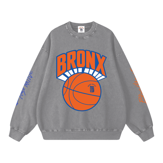 Bronx Basketball 2026 Playoff Edition Snow Washed Oversized Sweatshirt by Bronx Native