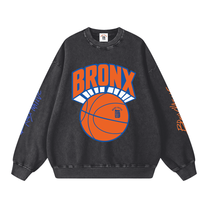 Bronx Basketball 2026 Playoff Edition Snow Washed Oversized Sweatshirt by Bronx Native