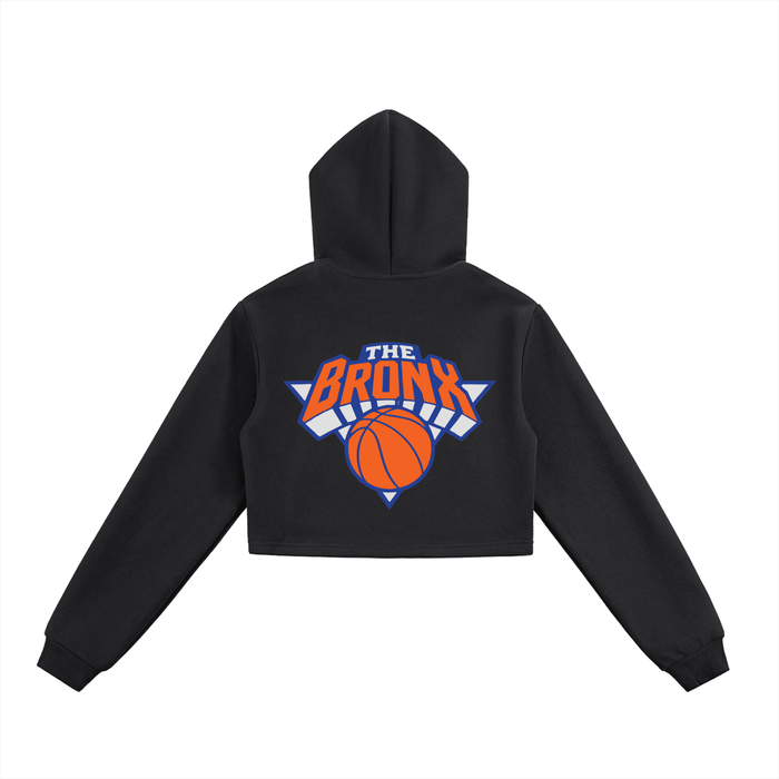 Bronx Basketball 2026 Playoff Edition Women's Essential Cropped Zip-Up Hoodie by Bronx Native