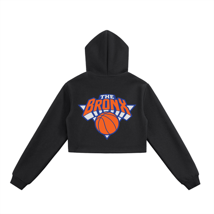 Bronx Basketball 2026 Playoff Edition Women's Essential Cropped Zip-Up Hoodie by Bronx Native