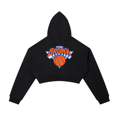 Bronx Basketball 2026 Playoff Edition Women's Essential Cropped Zip-Up Hoodie by Bronx Native