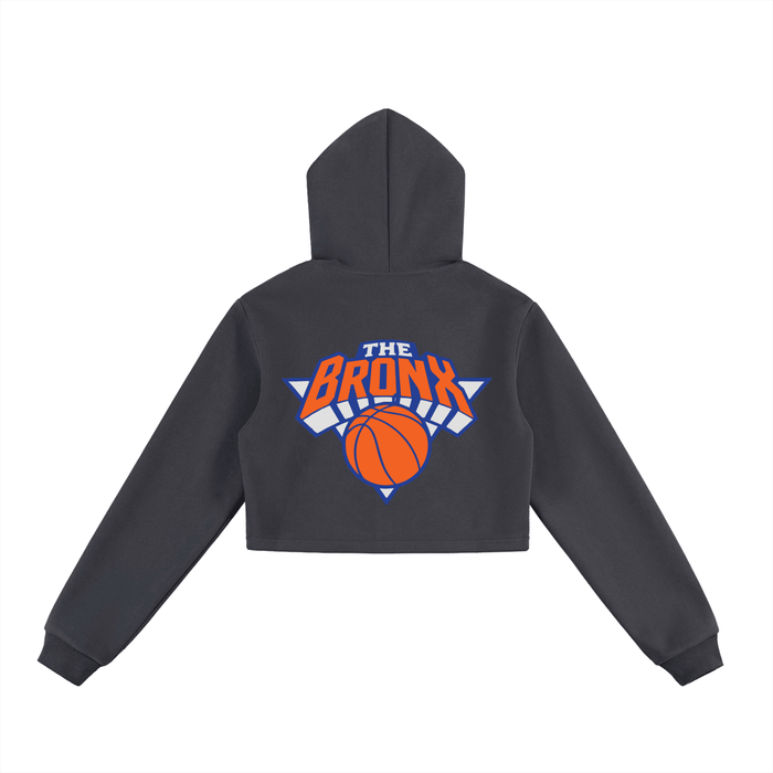 Bronx Basketball 2026 Playoff Edition Women's Essential Cropped Zip-Up Hoodie by Bronx Native