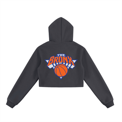 Bronx Basketball 2026 Playoff Edition Women's Essential Cropped Zip-Up Hoodie by Bronx Native