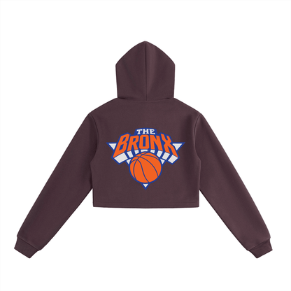 Bronx Basketball 2026 Playoff Edition Women's Essential Cropped Zip-Up Hoodie by Bronx Native