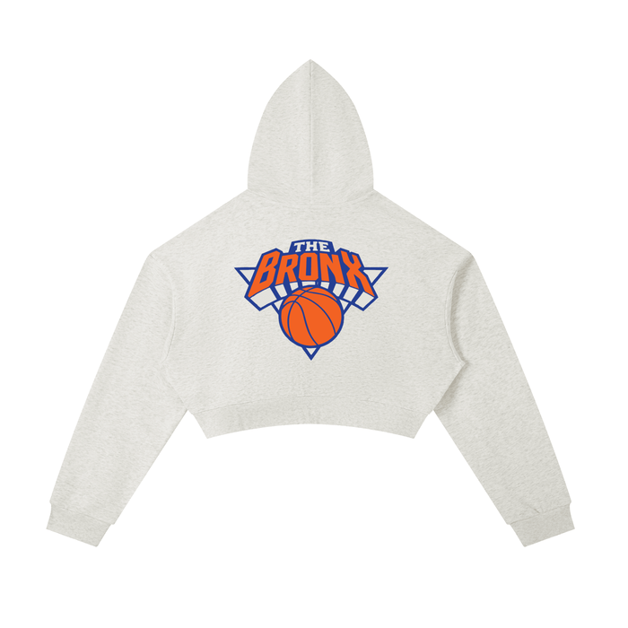 Bronx Basketball 2026 Playoff Edition Women's Essential Cropped Zip-Up Hoodie by Bronx Native