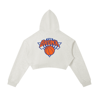 Bronx Basketball 2026 Playoff Edition Women's Essential Cropped Zip-Up Hoodie by Bronx Native