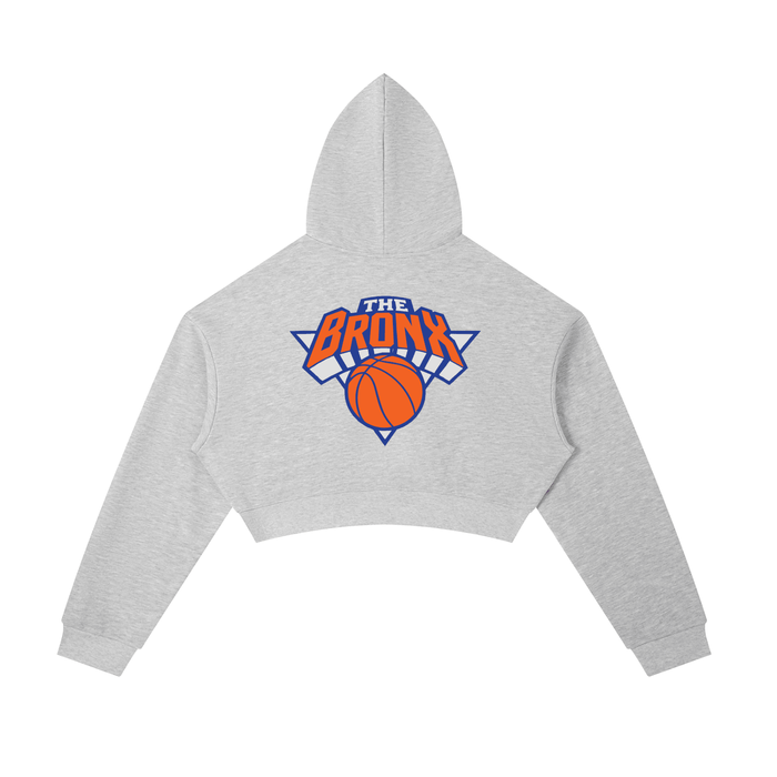 Bronx Basketball 2026 Playoff Edition Women's Essential Cropped Zip-Up Hoodie by Bronx Native