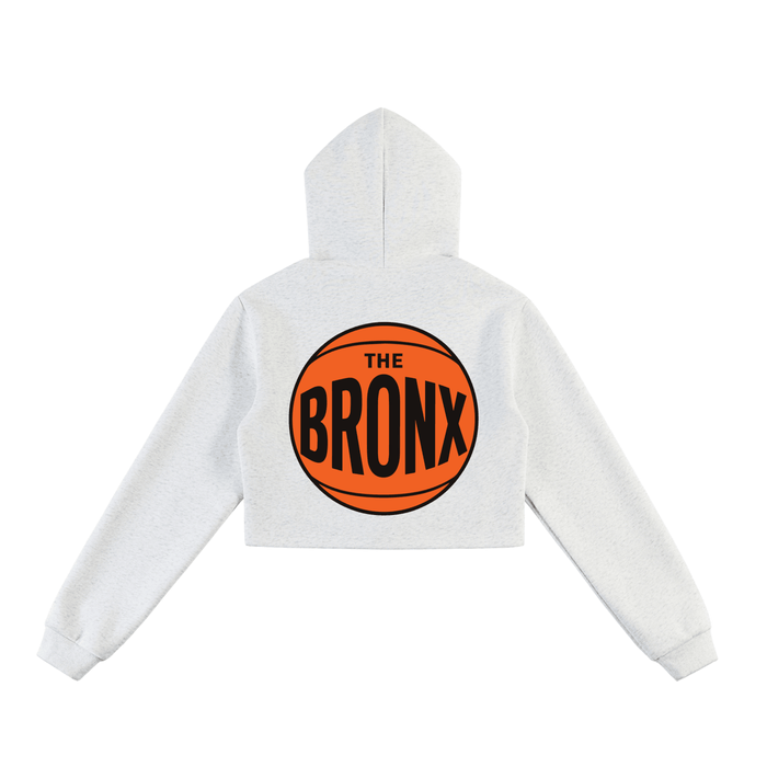 Bronx Basketball 2026 Playoff Edition Women's Essential Cropped Zip-Up Hoodie by Bronx Native