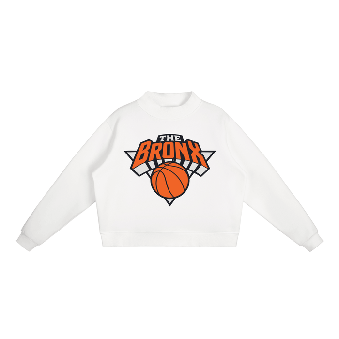 Bronx Basketball 2026 Playoff Edition Women's Essential Fleece Mock-Neck Crew Sweatshirt by Bronx Native