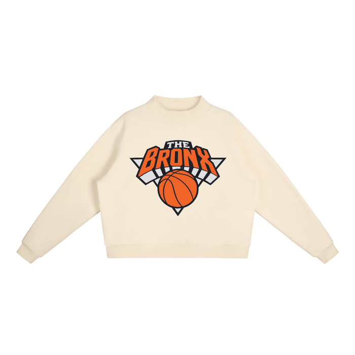 Bronx Basketball 2026 Playoff Edition Women's Essential Fleece Mock-Neck Crew Sweatshirt by Bronx Native