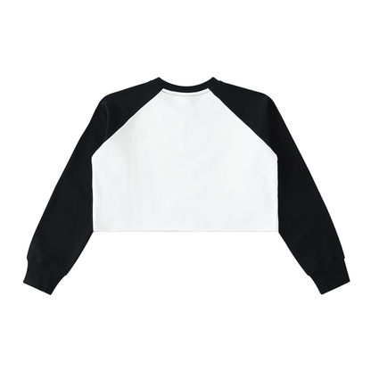 Bronx Basketball 2026 Playoff Edition Women's Raw-Hem Color-Block Raglan Crop Sweatshirt by Bronx Native