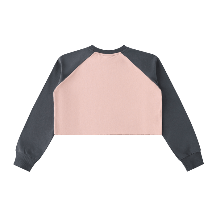 Bronx Basketball 2026 Playoff Edition Women's Raw-Hem Color-Block Raglan Crop Sweatshirt by Bronx Native