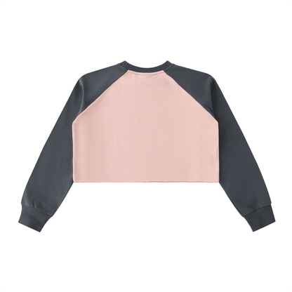Bronx Basketball 2026 Playoff Edition Women's Raw-Hem Color-Block Raglan Crop Sweatshirt by Bronx Native