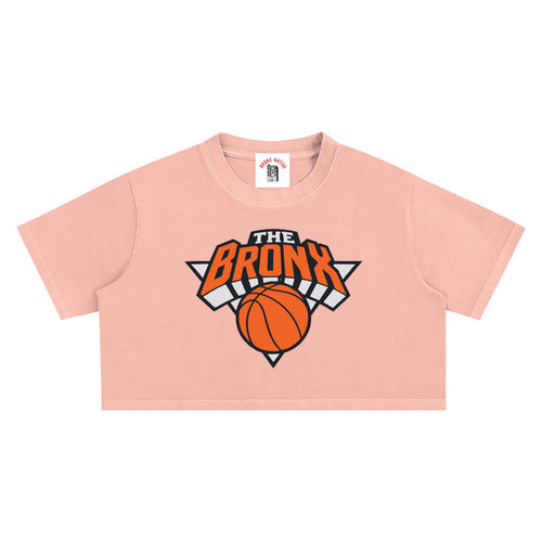 Bronx Basketball 2026 Playoff Edition Women's Snow Washed Crop Top by Bronx Native