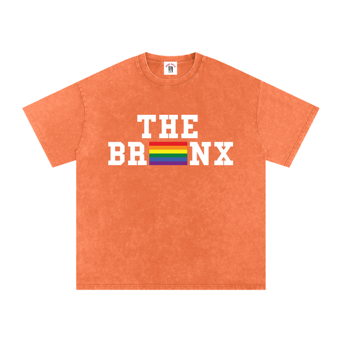 Bronx Pride Snow Washed Oversized Cotton Tee by Bronx Native for Bronx Pride, NYC Pride, and inclusive New York streetwear