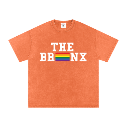 Bronx Pride Snow Washed Oversized Cotton Tee by Bronx Native for Bronx Pride, NYC Pride, and inclusive New York streetwear