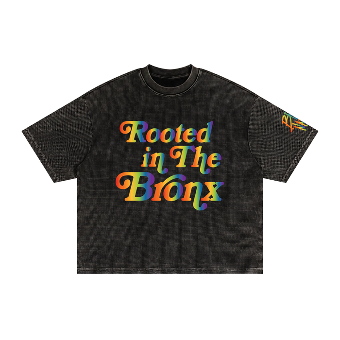 Bronx Pride Textured Waffle Washed Boxy T-Shirt by Bronx Native for Bronx Pride, NYC Pride, and inclusive New York streetwear