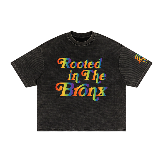 Bronx Pride Textured Waffle Washed Boxy T-Shirt by Bronx Native for Bronx Pride, NYC Pride, and inclusive New York streetwear
