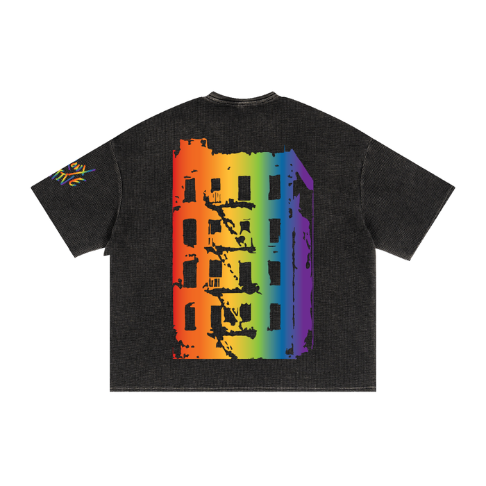 Bronx Pride Textured Waffle Washed Boxy T-Shirt by Bronx Native for Bronx Pride, NYC Pride, and inclusive New York streetwear