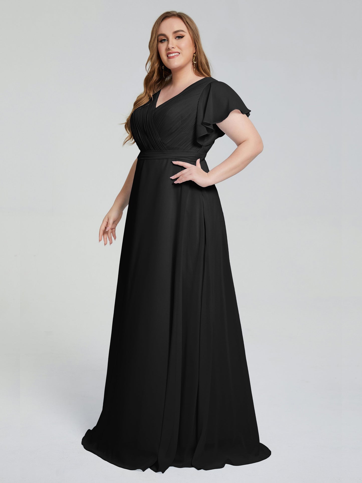 Plus Size Long Bridesmaid Dresses with Sleeves