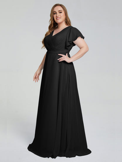Plus Size Long Bridesmaid Dresses with Sleeves