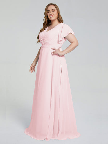 Plus Size Long Bridesmaid Dresses with Sleeves