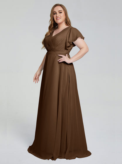 Plus Size Long Bridesmaid Dresses with Sleeves