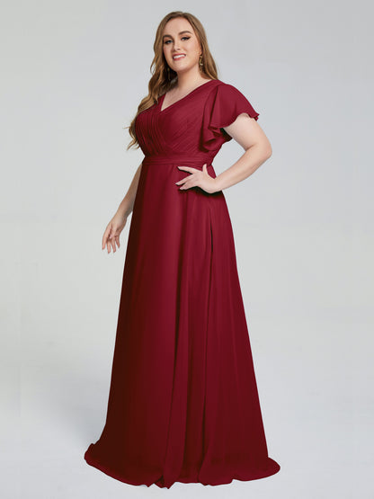 Plus Size Long Bridesmaid Dresses with Sleeves