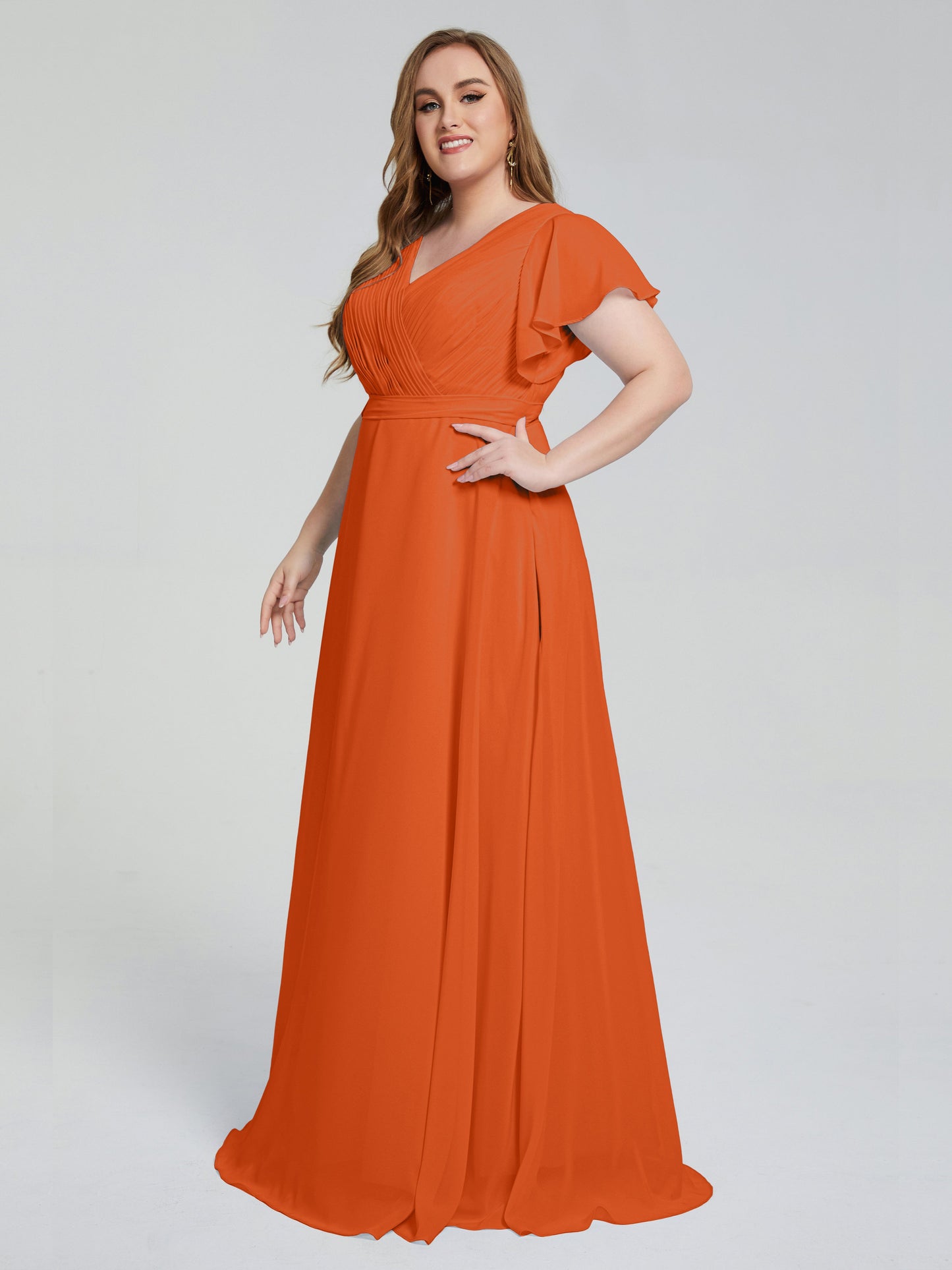 Plus Size Long Bridesmaid Dresses with Sleeves