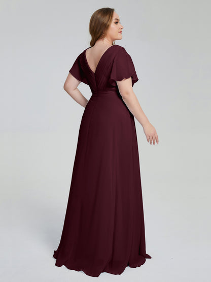 Plus Size Long Bridesmaid Dresses with Sleeves