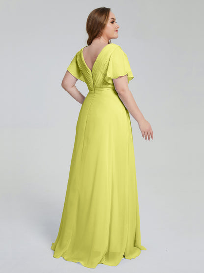 Plus Size Long Bridesmaid Dresses with Sleeves