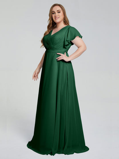 Plus Size Long Bridesmaid Dresses with Sleeves