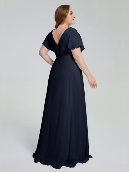 Plus Size Long Bridesmaid Dresses with Sleeves