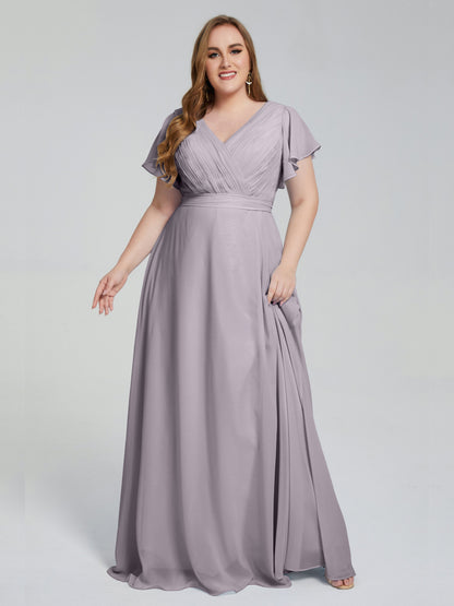 Plus Size Long Bridesmaid Dresses with Sleeves