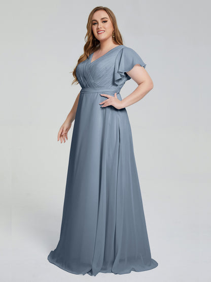 Plus Size Long Bridesmaid Dresses with Sleeves