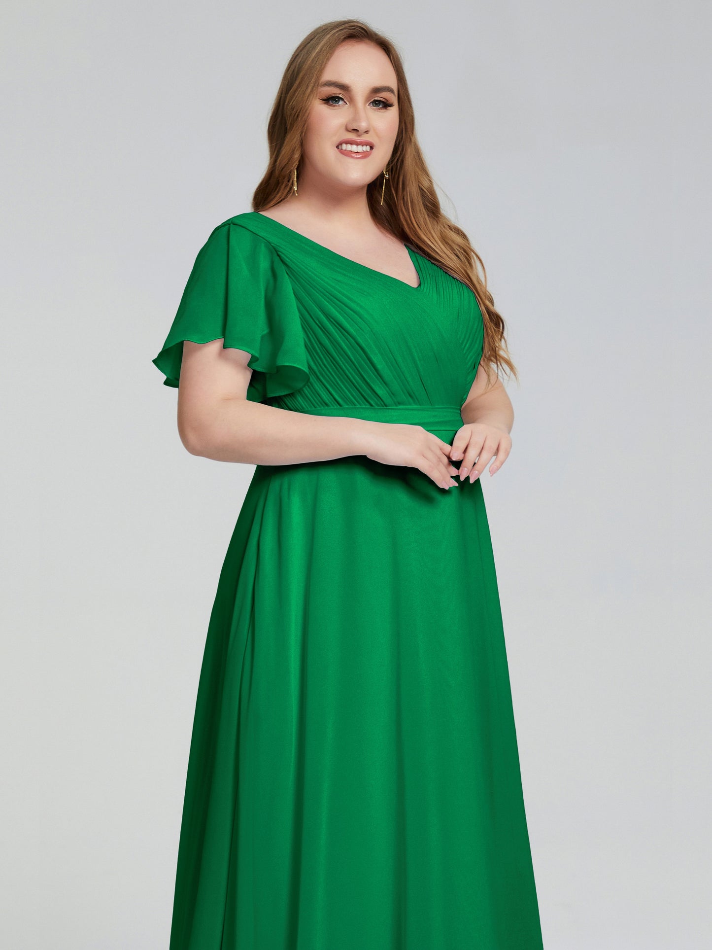 Plus Size Long Bridesmaid Dresses with Sleeves