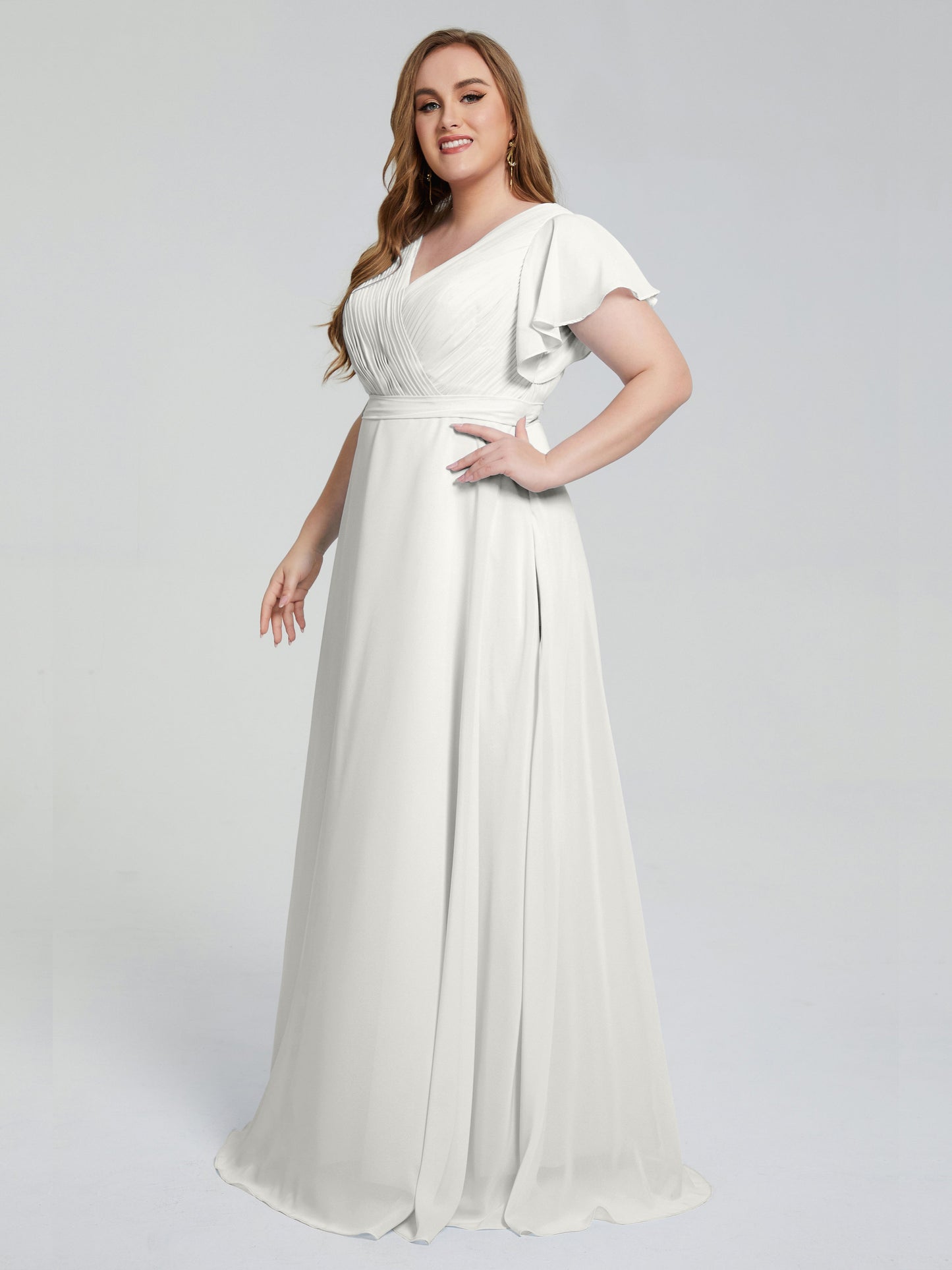 Plus Size Long Bridesmaid Dresses with Sleeves