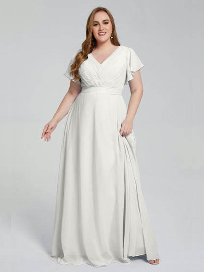 Plus Size Long Bridesmaid Dresses with Sleeves