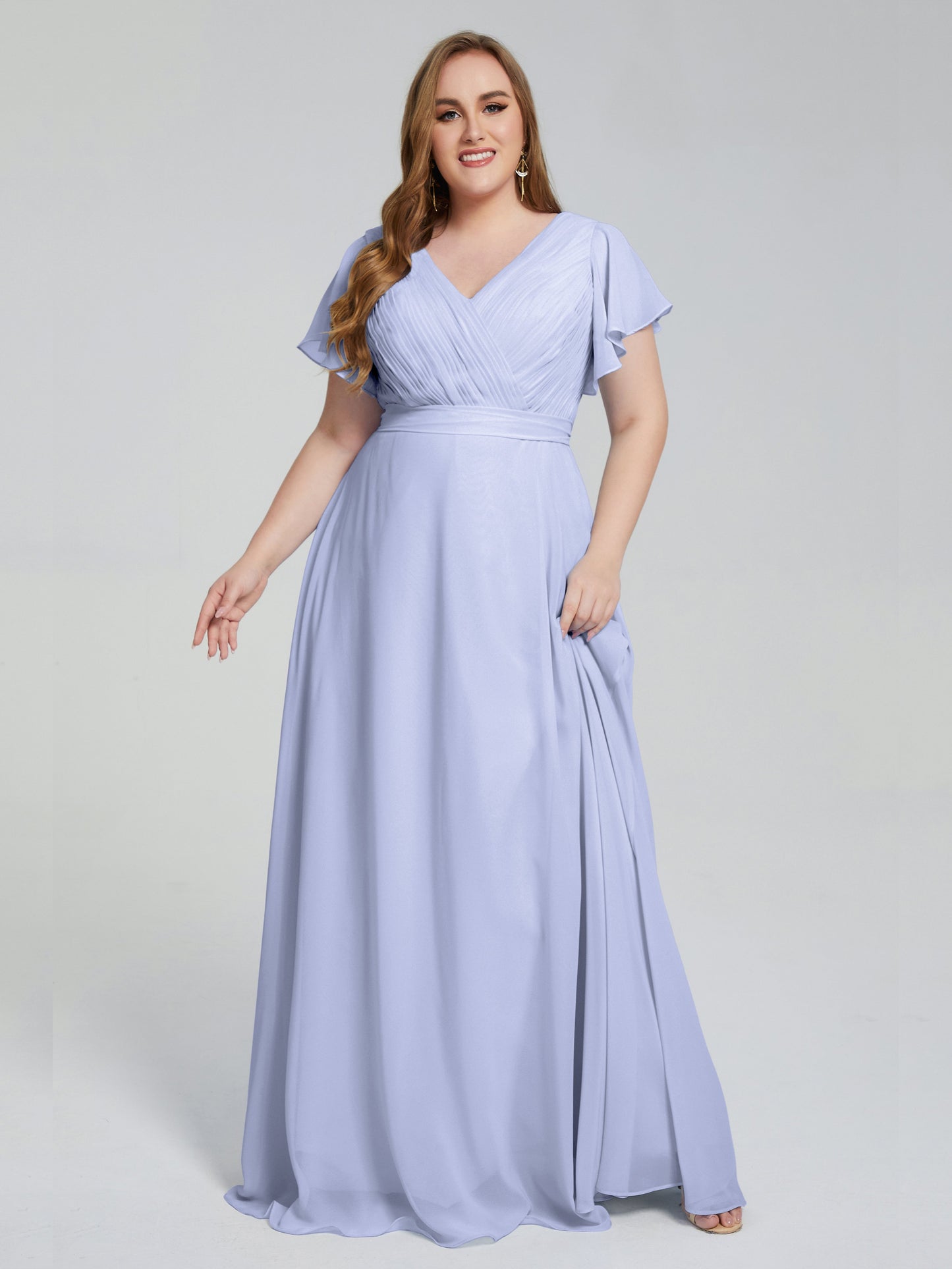 Plus Size Long Bridesmaid Dresses with Sleeves