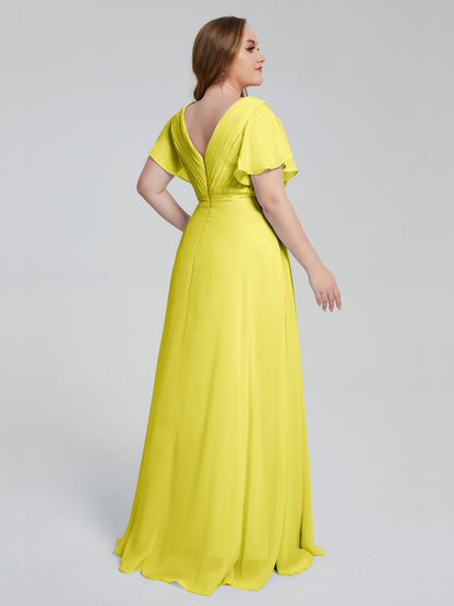Plus Size Long Bridesmaid Dresses with Sleeves