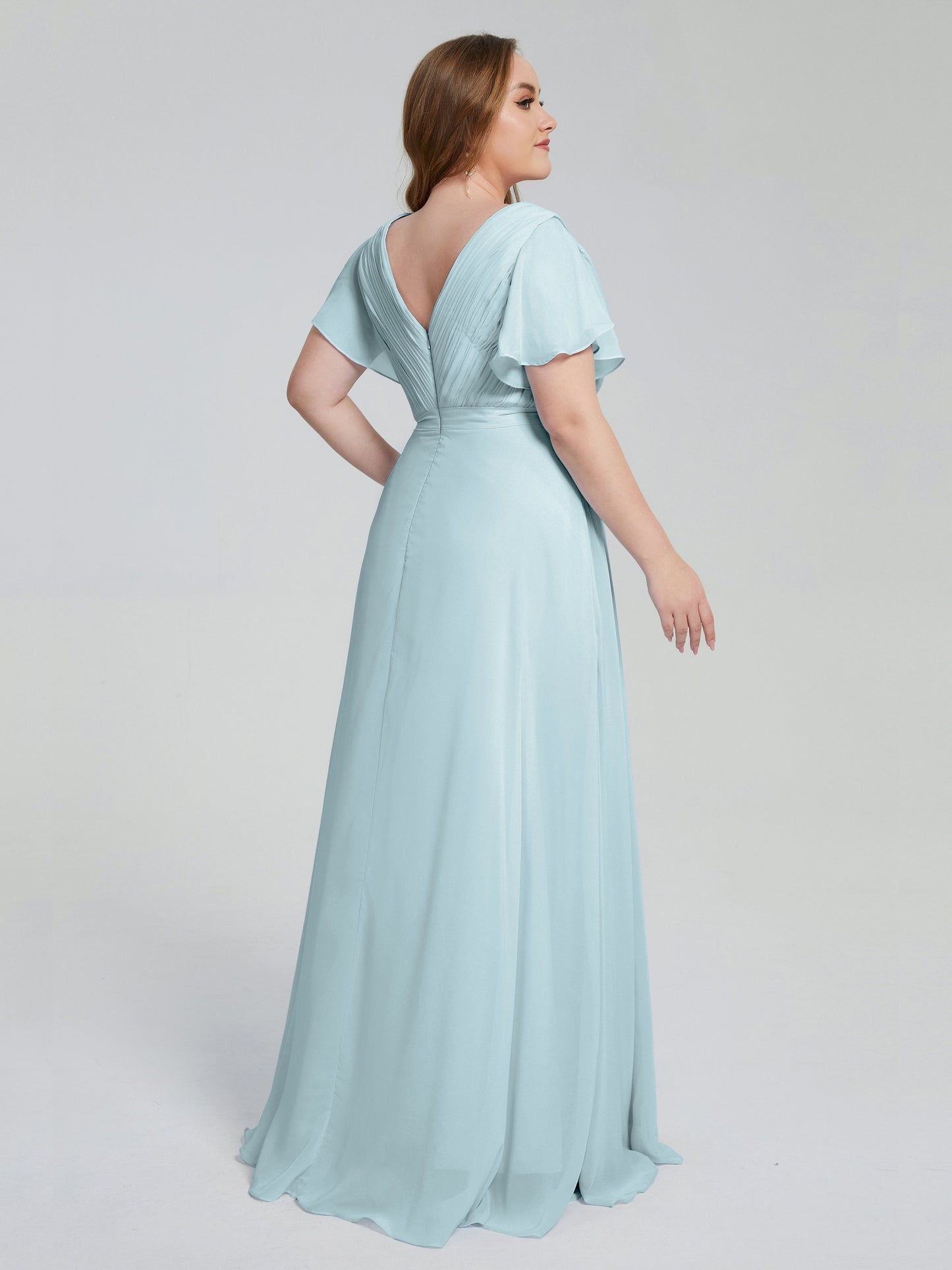 Plus Size Long Bridesmaid Dresses with Sleeves
