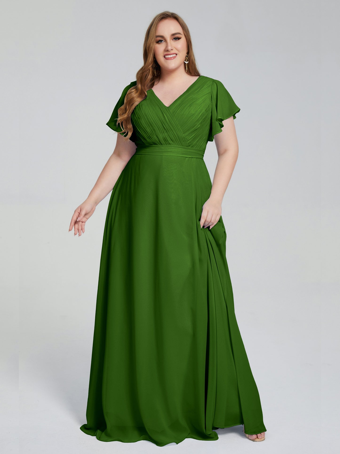 Plus Size Long Bridesmaid Dresses with Sleeves