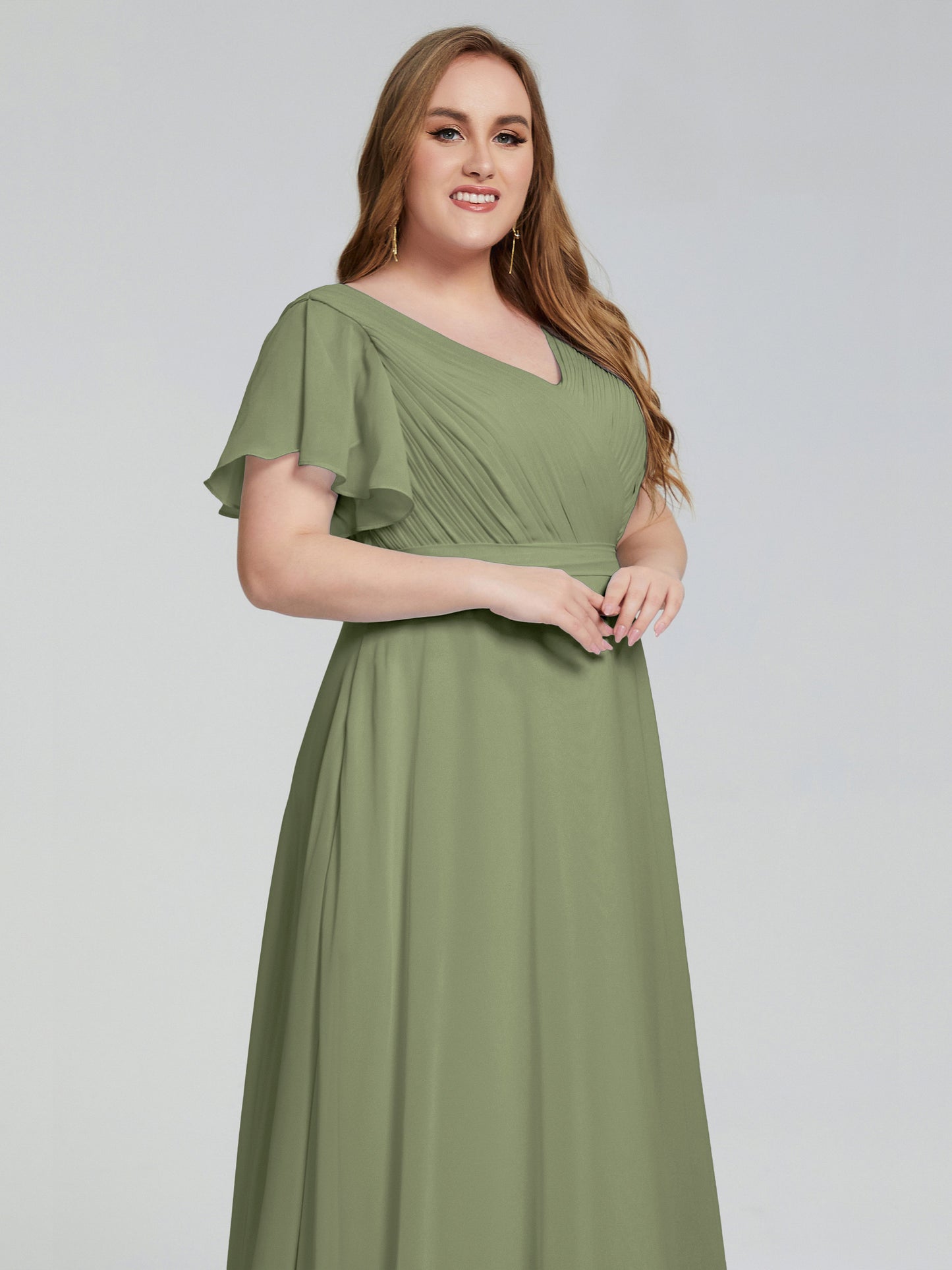 Plus Size Long Bridesmaid Dresses with Sleeves