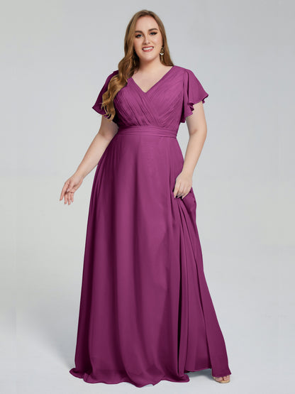 Plus Size Long Bridesmaid Dresses with Sleeves