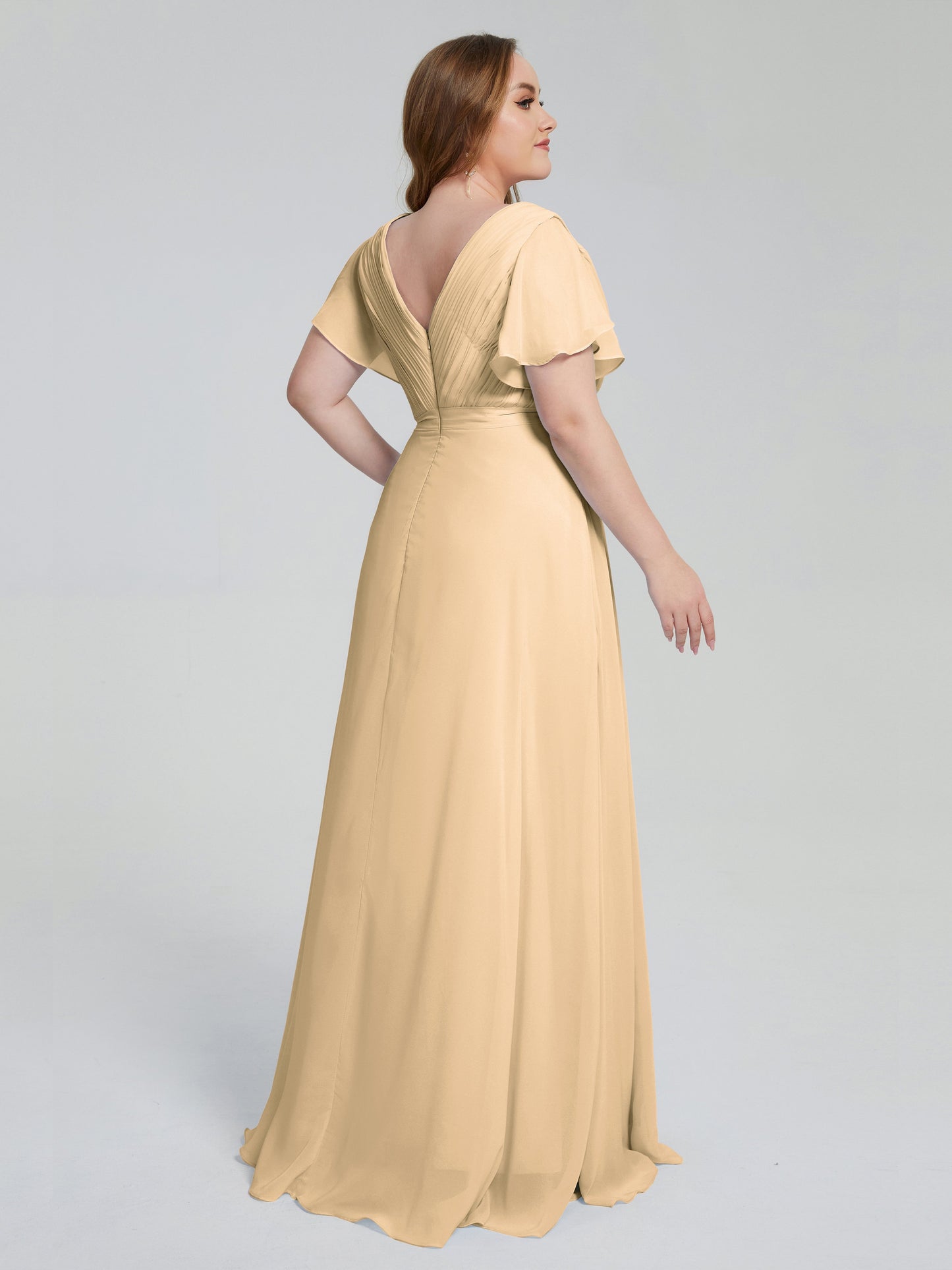 Plus Size Long Bridesmaid Dresses with Sleeves