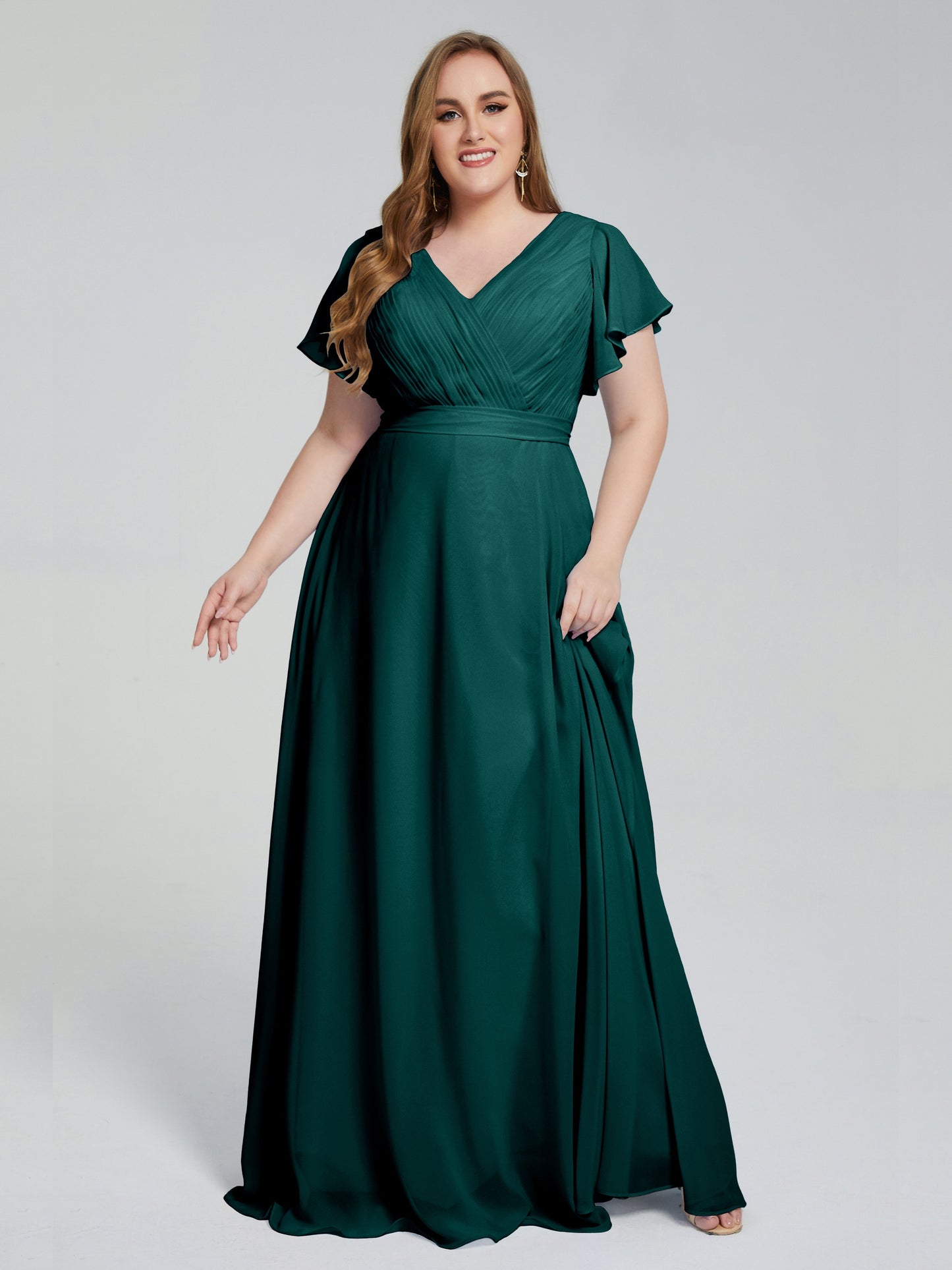 Plus Size Long Bridesmaid Dresses with Sleeves