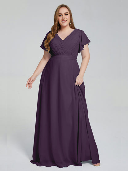 Plus Size Long Bridesmaid Dresses with Sleeves
