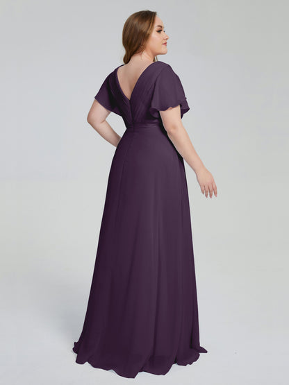 Plus Size Long Bridesmaid Dresses with Sleeves