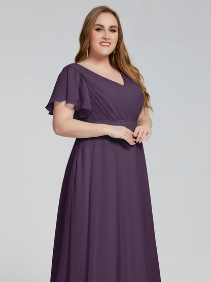 Plus Size Long Bridesmaid Dresses with Sleeves